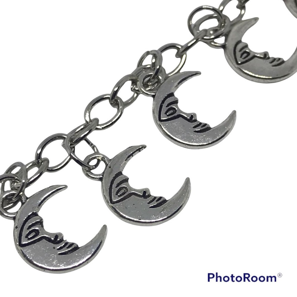 Crescent moon charm bracelet plus bonus earrings boho witchy vibes handmade new - Picture 3 of 4